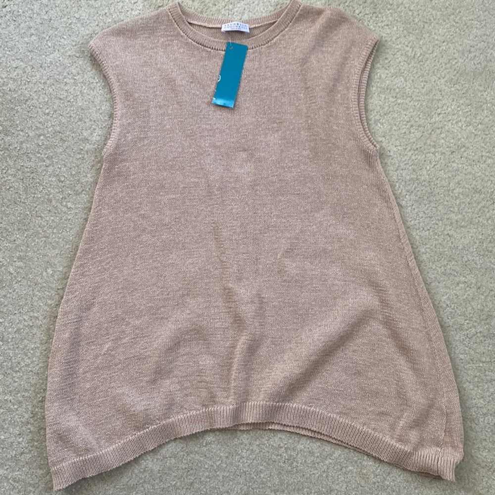 Brunello Cucinelli blush cotton sleeveless sweater